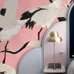 Wallpapers4Beginners Carta da Parati con Airone Rosa> Carte Da Parati