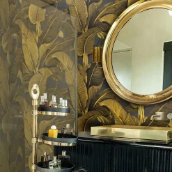 Wallpapers4Beginners Carta da parati con foglie di banano dorate><noscript><img width=