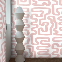 Wallpapers4Beginners Carta da Parati con Tratti Rosa a Labirinto> Carte Da Parati