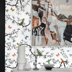 Wallpapers4Beginners Carta da parati con uccelli e farfalle><noscript><img width=