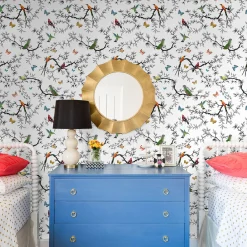 Wallpapers4Beginners Carta da parati con uccelli e farfalle><noscript><img width=