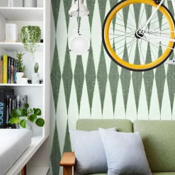 Wallpapers4Beginners Carta da Parati Etnica Retro Verde> Carte Da Parati