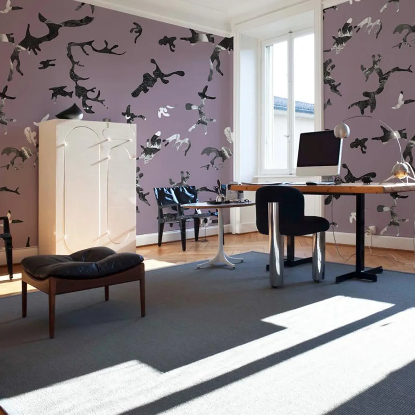 MaVoix Carta da parati Find me in the Dark Rosa Retro di Magnus Gjoen> Carte Da Parati