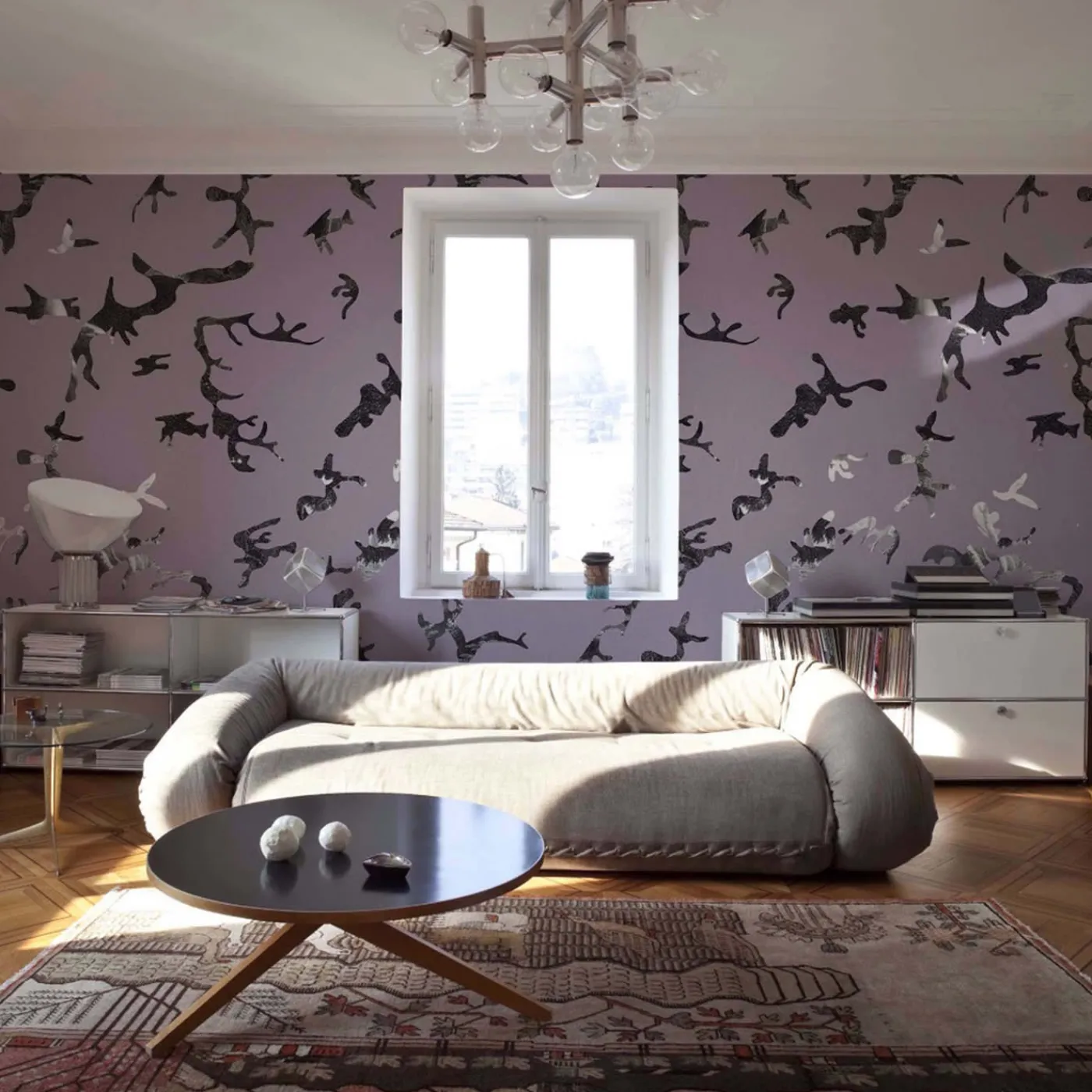 MaVoix Carta da parati Find me in the Dark Rosa Retro di Magnus Gjoen> Carte Da Parati