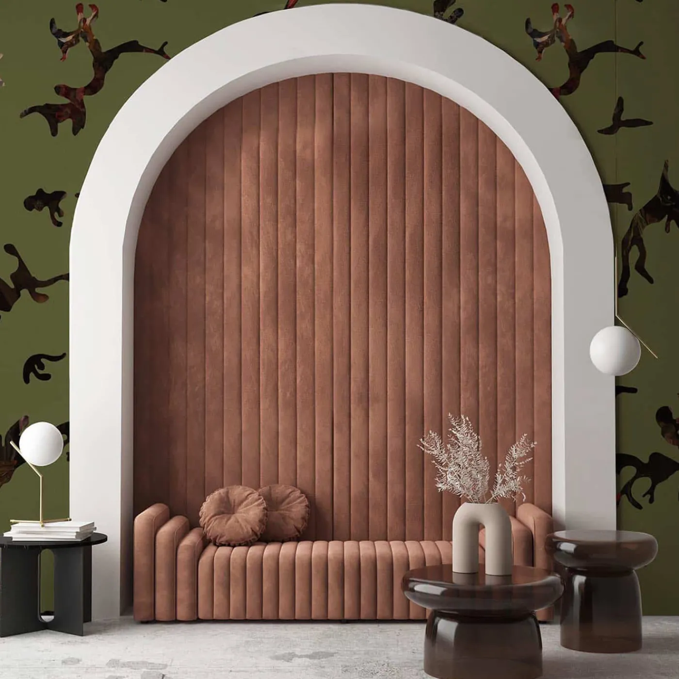 MaVoix Carta da Parati Find Me In The Dark Verde Militare di Magnus Gjoen> Carte Da Parati