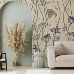 MaVoix Carta da parati Fiori Caffelatte> Carte Da Parati