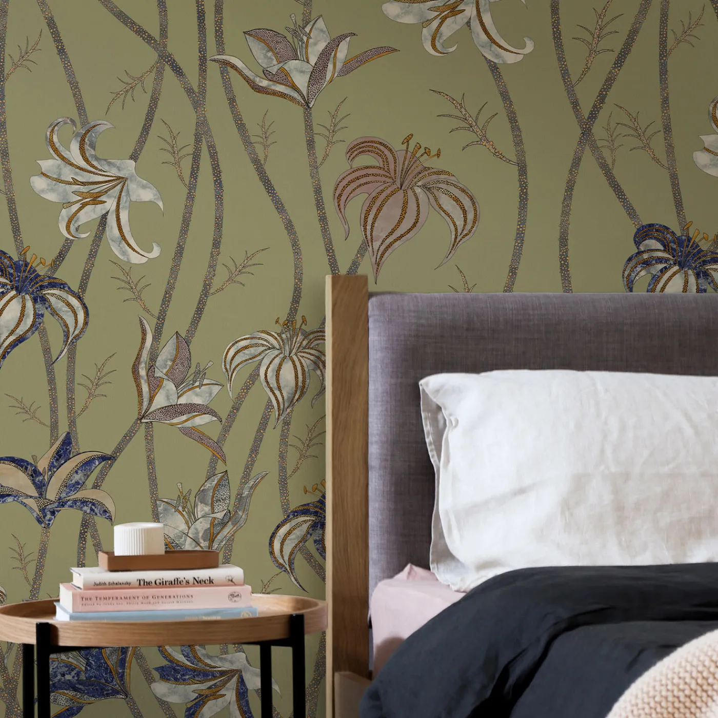 MaVoix Carta da parati Fiori Verde Salvia> Carte Da Parati