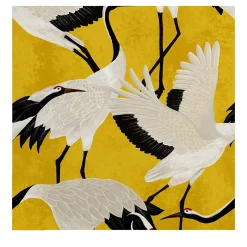 Wallpapers4Beginners Carta da Parati Giapponese con Airone Dorato> Carte Da Parati