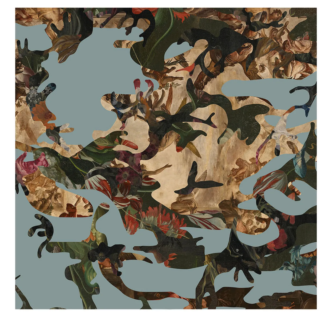 MaVoix Carta da parati Hidden In Plain Sight Nikko Blue di Magnus Gjoen> Carte Da Parati