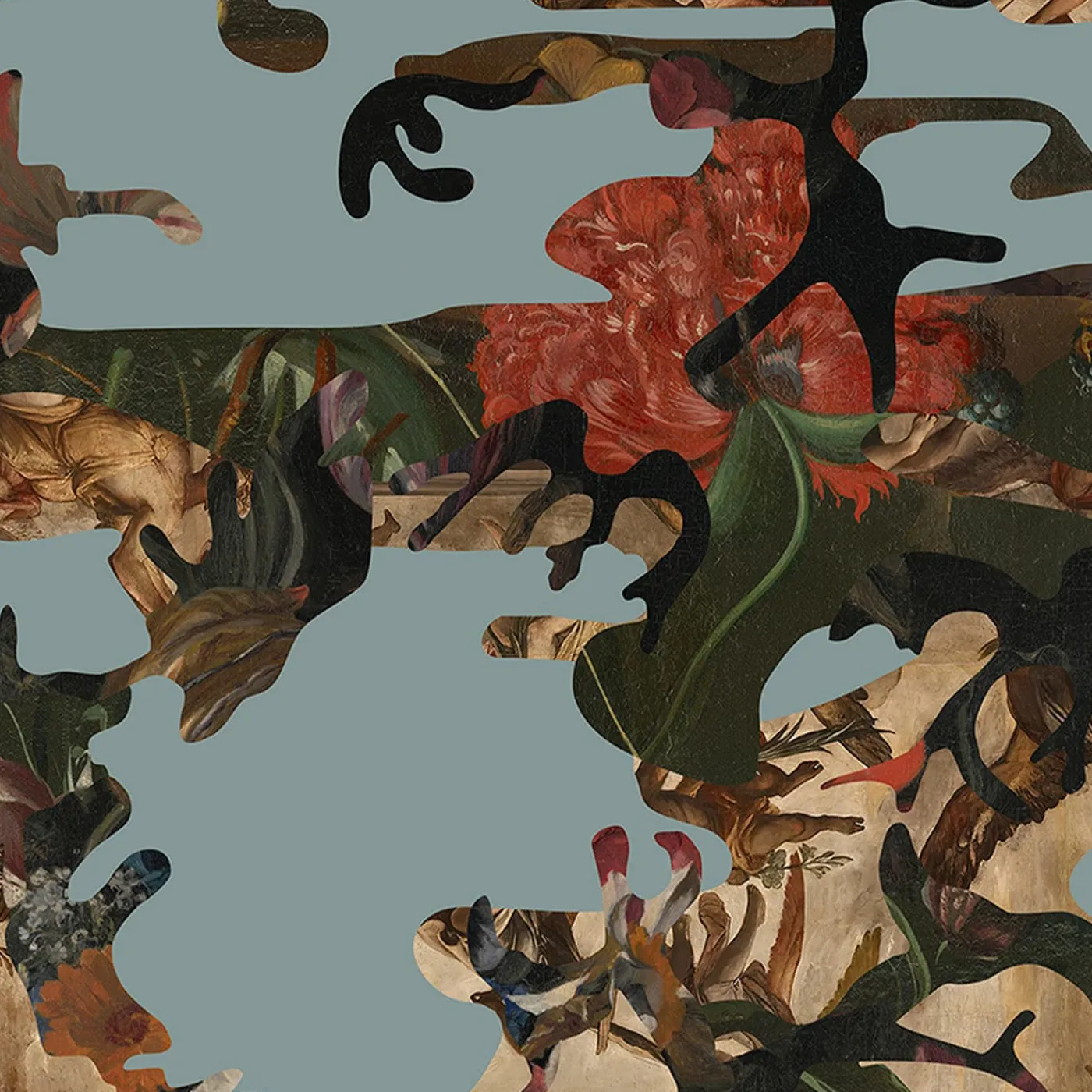 MaVoix Carta da parati Hidden In Plain Sight Nikko Blue di Magnus Gjoen> Carte Da Parati