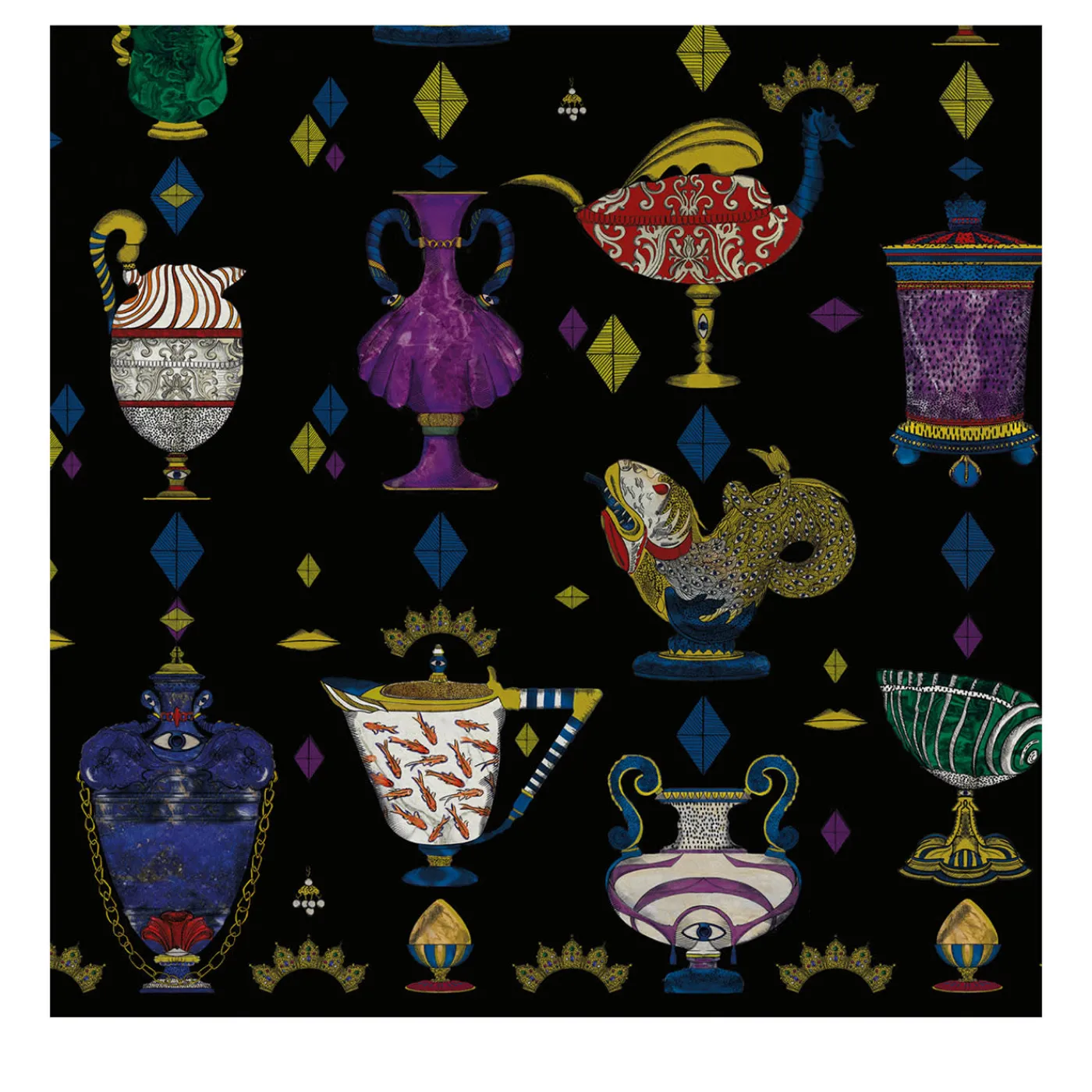 MaVoix Carta da parati Ludovica Nero Mezzanotte> Carte Da Parati