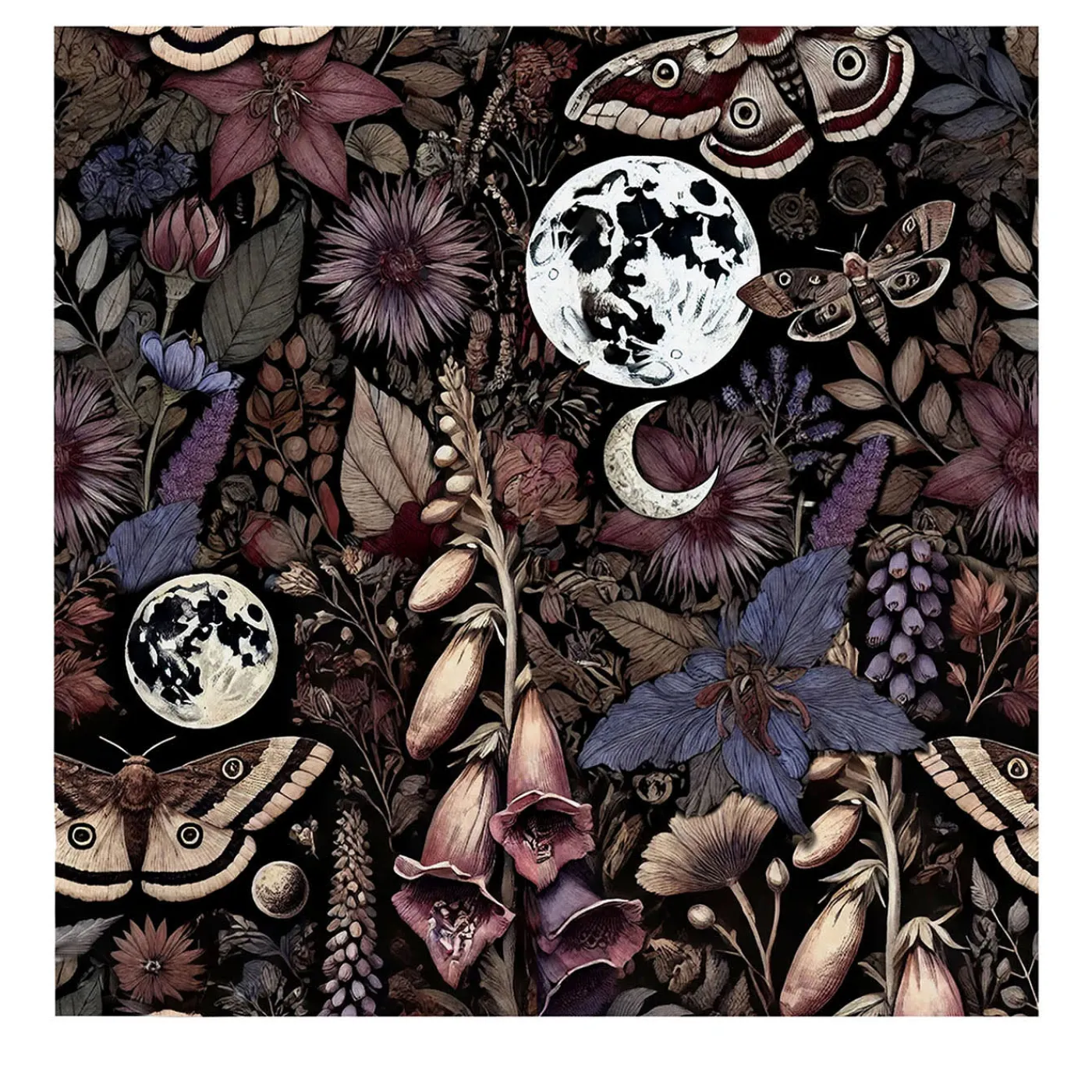 Wallpapers4Beginners Carta da Parati Multicolore Giardino Mistico a Mezzanotte> Carte Da Parati