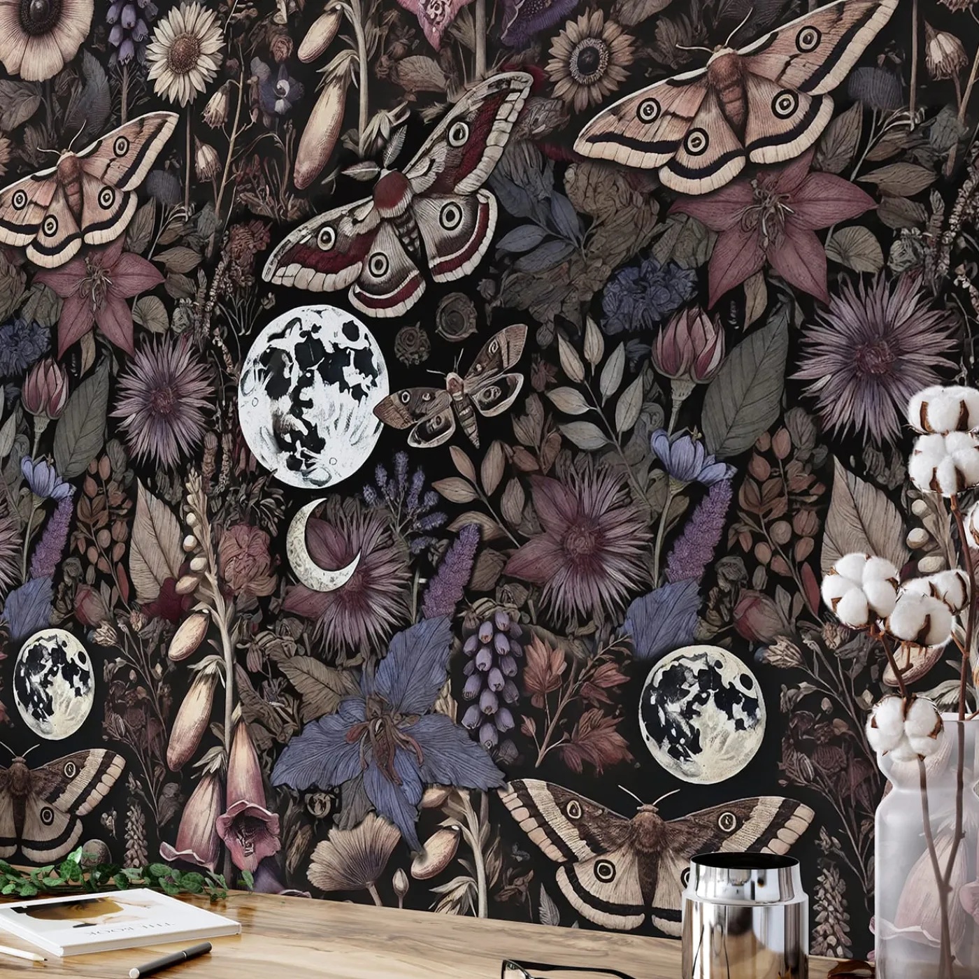 Wallpapers4Beginners Carta da Parati Multicolore Giardino Mistico a Mezzanotte> Carte Da Parati