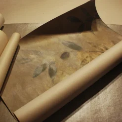 Larghevedute Carta da parati oro foglia d'ulivo><noscript><img width=