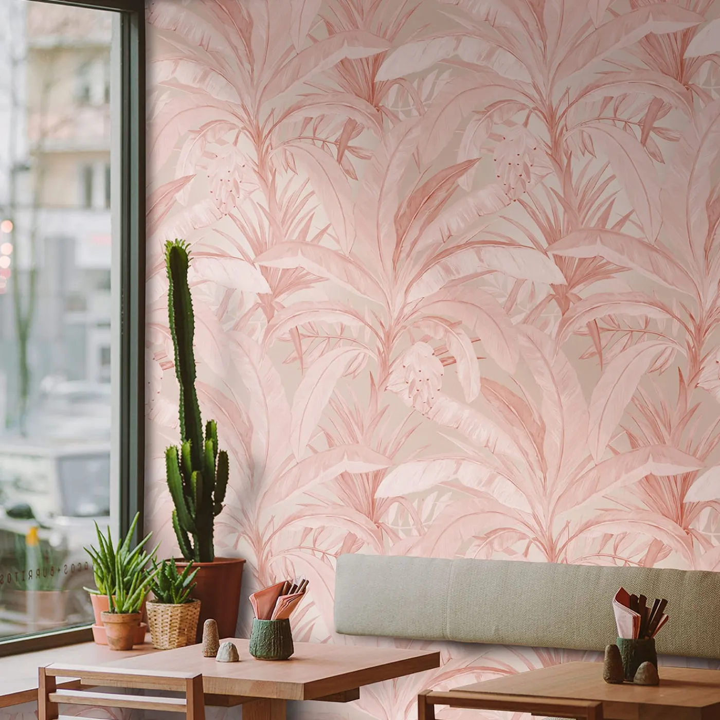 Wallpapers4Beginners Carta da parati rosa della giungla tropicale> Carte Da Parati