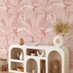 Wallpapers4Beginners Carta da parati rosa della giungla tropicale><noscript><img width=