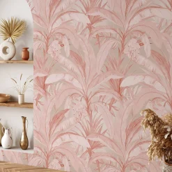 Wallpapers4Beginners Carta da parati rosa della giungla tropicale><noscript><img width=