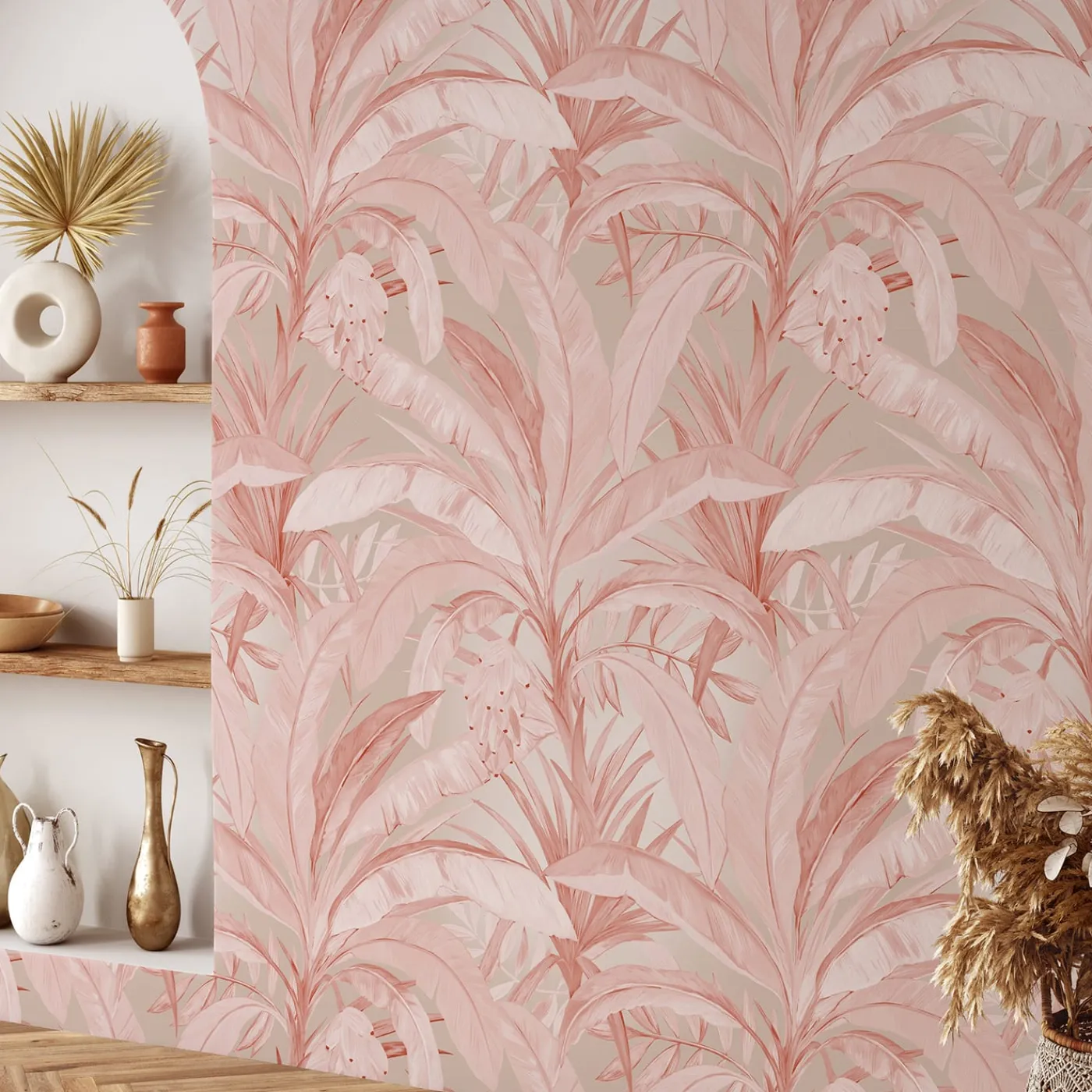 Wallpapers4Beginners Carta da parati rosa della giungla tropicale> Carte Da Parati