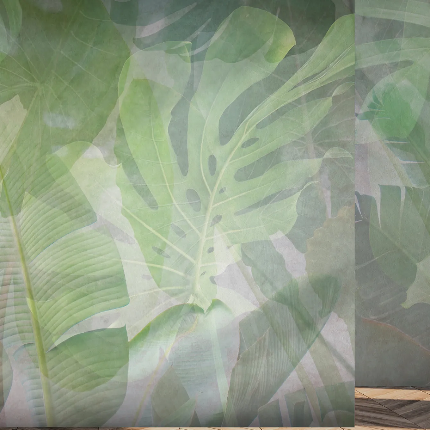 Affreschi & Affreschi Carta da parati strutturata Foglie di palma verde chiaro> Carte Da Parati