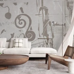 Affreschi & Affreschi Carta da parati testurizzata con decorazione greca beige> Carte Da Parati