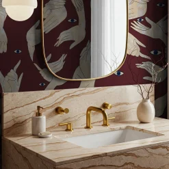 MaVoix Carta da parati Uno Nessuno Rosso Classico Borgogna di Marika Tardio><noscript><img width=