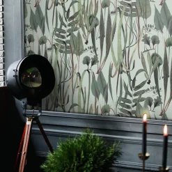 Wallpapers4Beginners Carta da Parati Verde Botanica Vintage con Erbe> Carte Da Parati