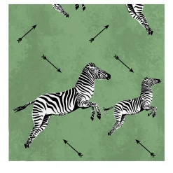 Wallpapers4Beginners Carta da Parati Verde con Zebre Volanti> Carte Da Parati