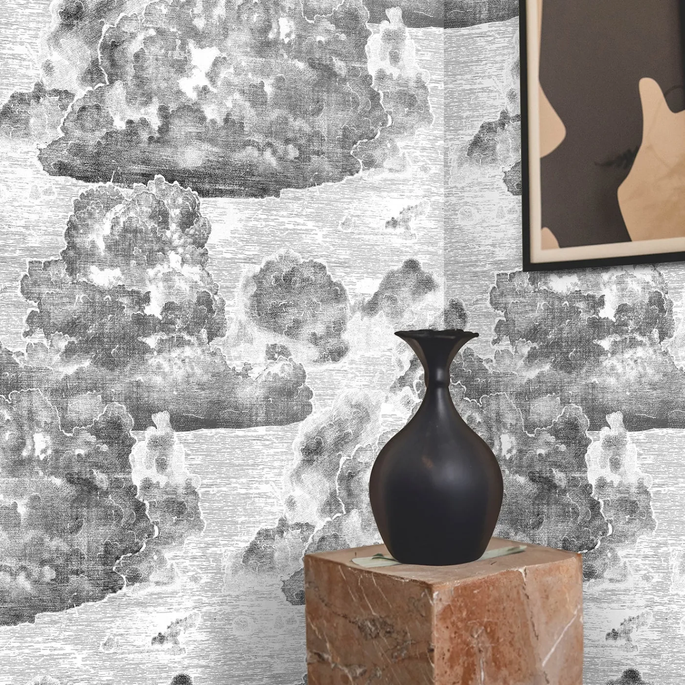 Wallpapers4Beginners Carta da parati vintage con nuvole nere> Carte Da Parati