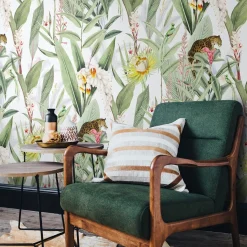 Wallpapers4Beginners Carta da parati vintage Foresta tropicale con giaguari e pappagalli><noscript><img width=