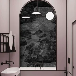 Wallpapers4Beginners Carta da Parati Vintage Nera con Nuvole> Carte Da Parati