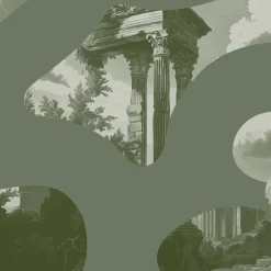 MaVoix Carta da parati Whispers of Forgotten Past Sage Green Edition di Magnus Gjoen> Carte Da Parati