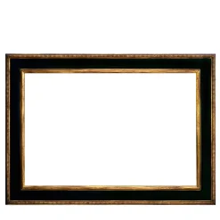 Caiafa Cassetta Foglia d'oro con cornice in legno laccato ebano dorato> Cornici