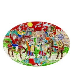 Ceramiche De Simone Cavalli di battaglia con piastra ovale DS> Piatti Decorativi
