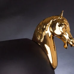 VGnewtrend Cavallo Grande Vaso nero e oro lucido><noscript><img width=