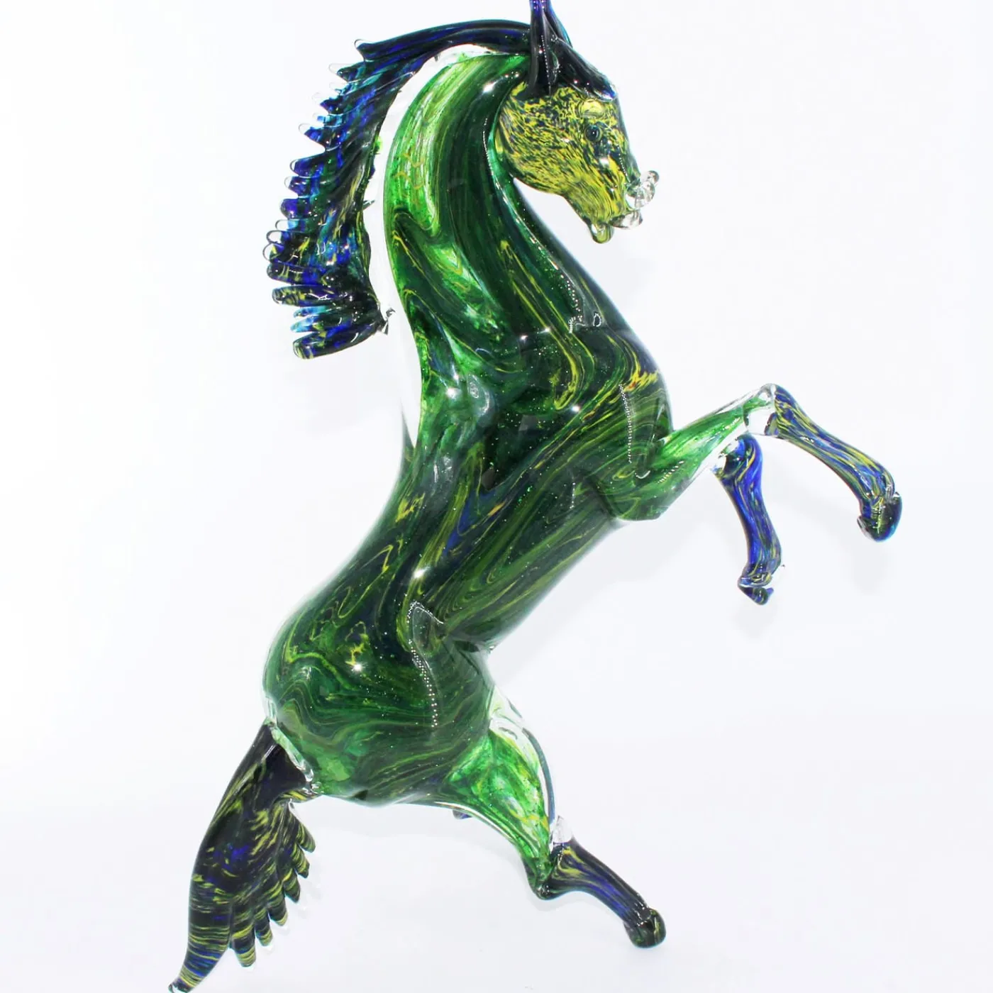 Madeforsoul Cavallo in avventurina Scultura in vetro di Murano verde> Statuine