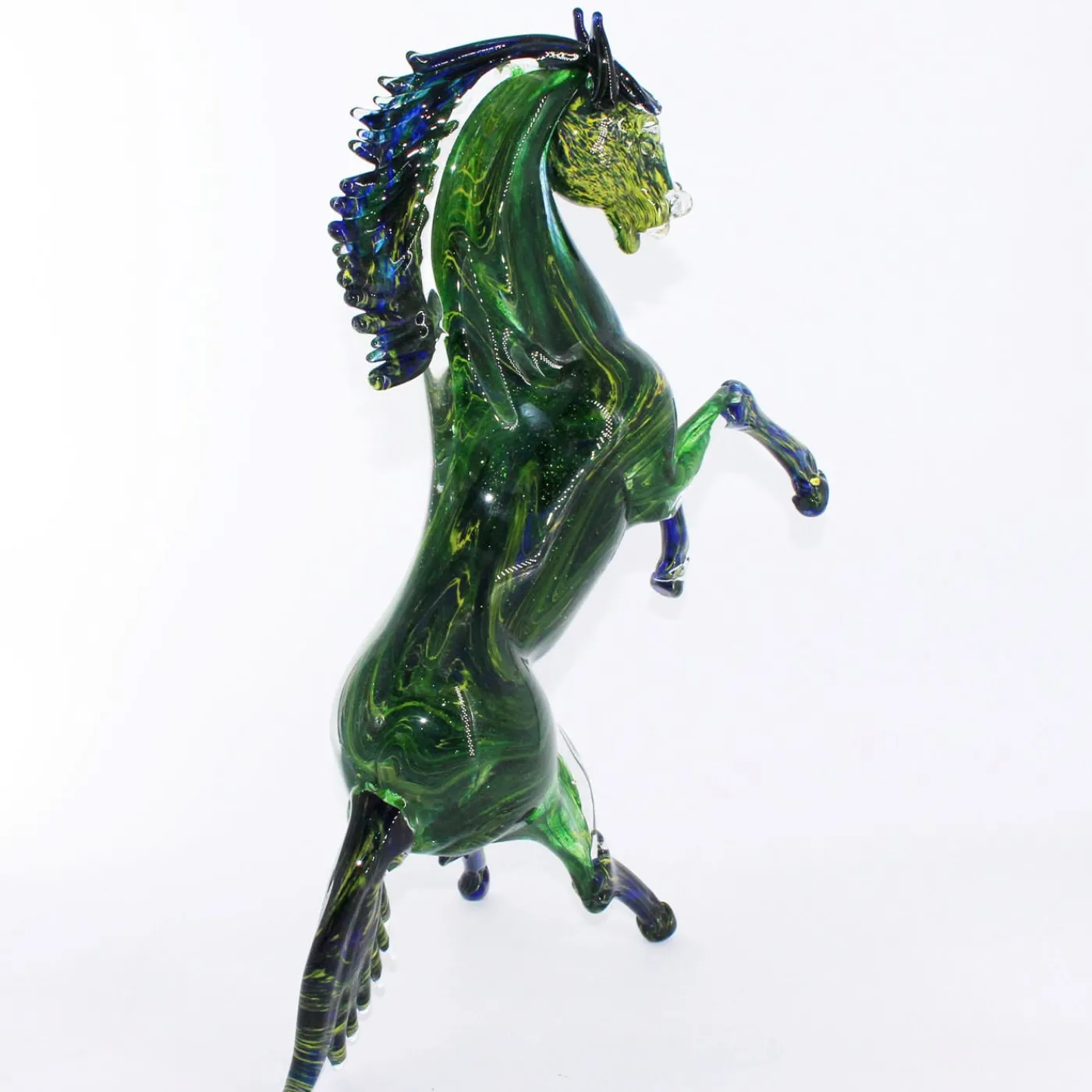 Madeforsoul Cavallo in avventurina Scultura in vetro di Murano verde> Statuine