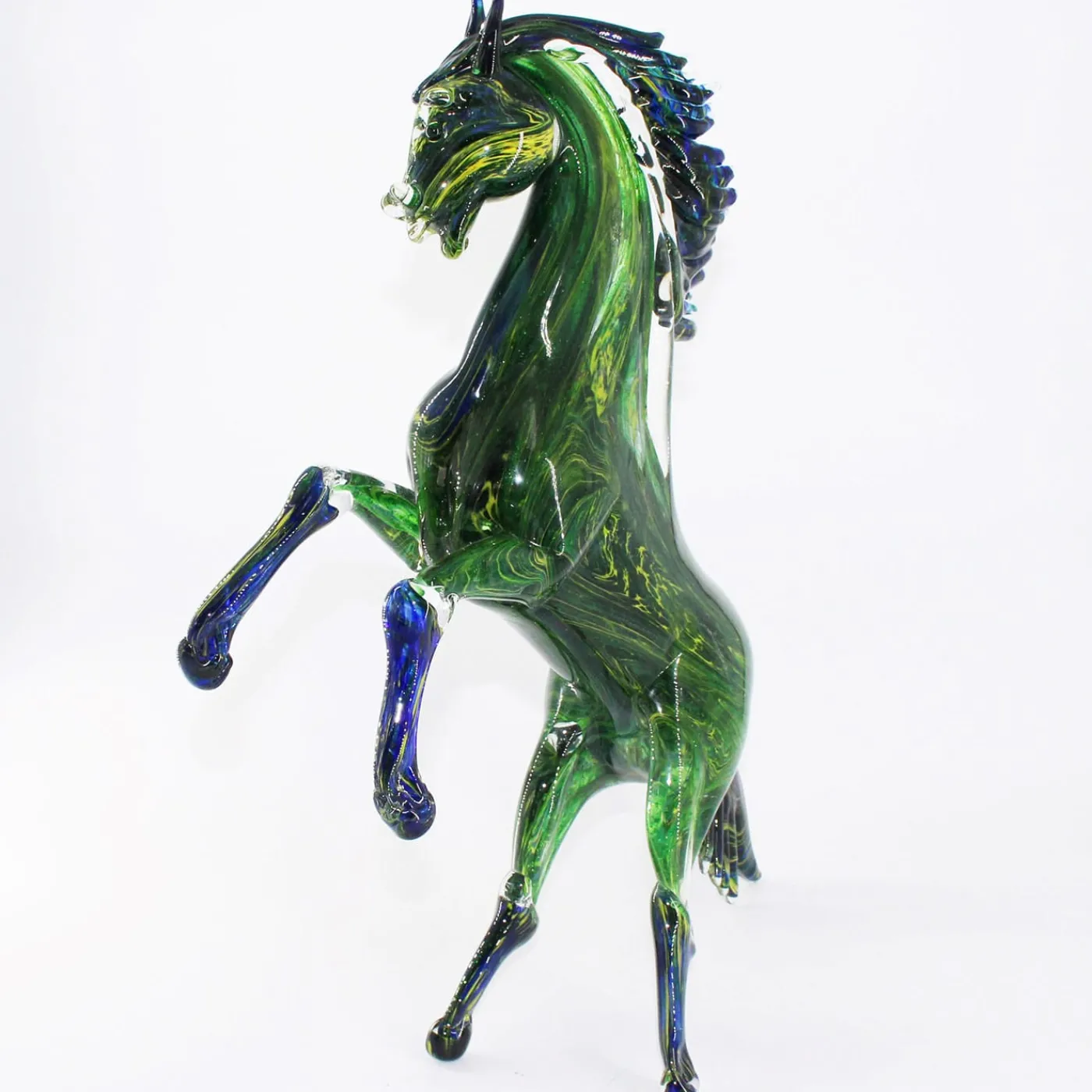 Madeforsoul Cavallo in avventurina Scultura in vetro di Murano verde> Statuine