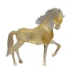 Zanetti Murano Cavallo rampante grande in vetro dorato> Statuine
