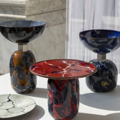 Incalmi Centrotavola Alchimie in vetro di Murano con lapis blu> Centrotavola