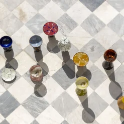 Incalmi Centrotavola Alchimie in vetro di Murano con lapis blu><noscript><img width=