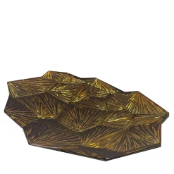 Ghirò Studio Centrotavola artistico in ambra e cristallo dorato> Centrotavola