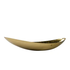 Zanetto Centrotavola Canoa in ottone dorato e martellato><noscript><img width=