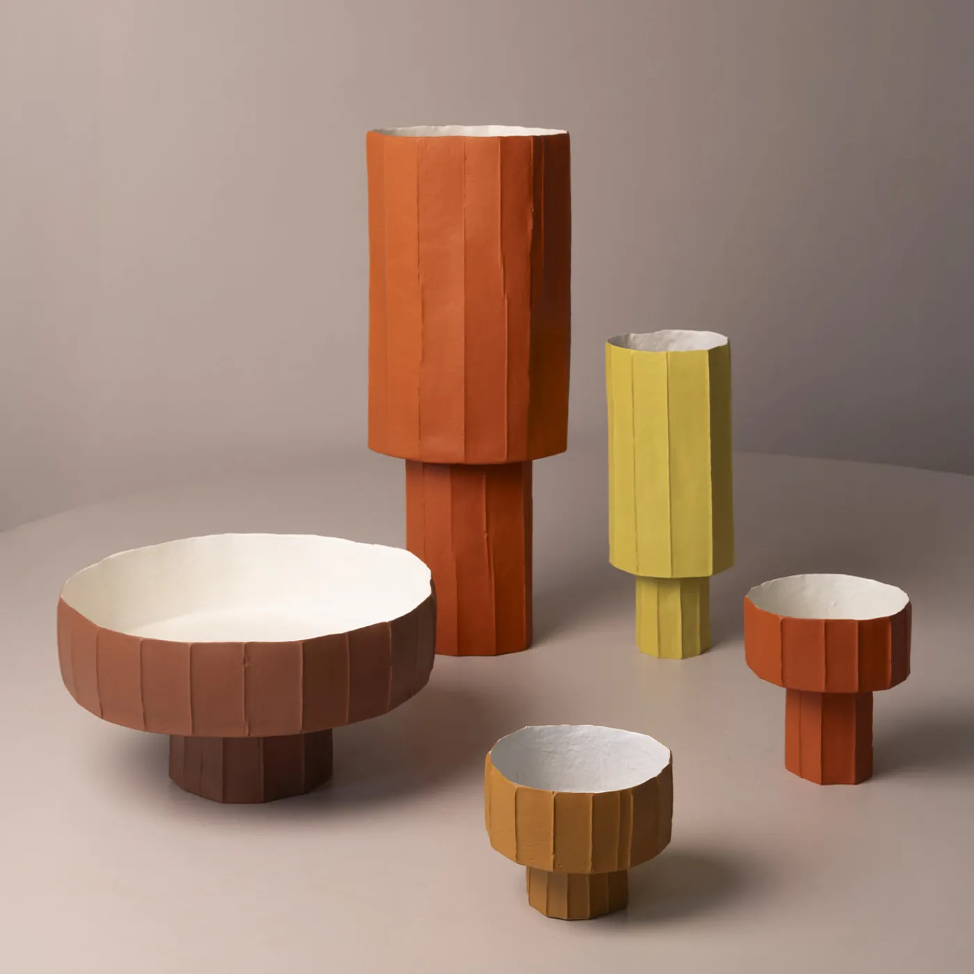 Paola Paronetto Centrotavola Coppa Ninfea Corteccia D9/Kaki> Centrotavola