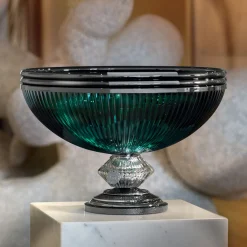 Baldi Home Jewels Centrotavola in cristallo verde Boccadirosa> Centrotavola