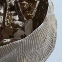 Fos Ceramiche Centrotavola in Porcellana Bianca Perla Platino><noscript><img width=