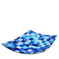 VéVé Glass Centrotavola in vetro di Murano Rombo Blue Lagoon di Andrea Orso> Centrotavola