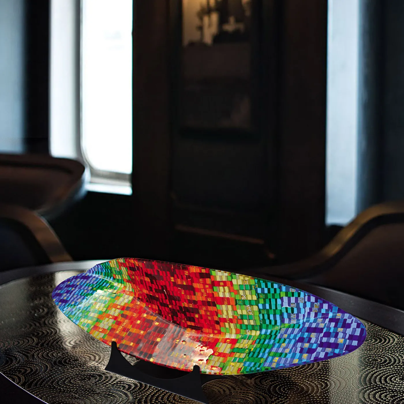 VéVé Glass Centrotavola in vetro di Murano Onda Impression di Andrea Orso> Centrotavola