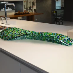 VéVé Glass Centrotavola in vetro di Murano verde Onda Sunshine di Andrea Orso> Centrotavola