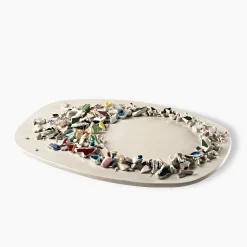 Bitossi Ceramiche Centrotavola ovale con frammenti policromi di Duccio Maria Gambi> Centrotavola
