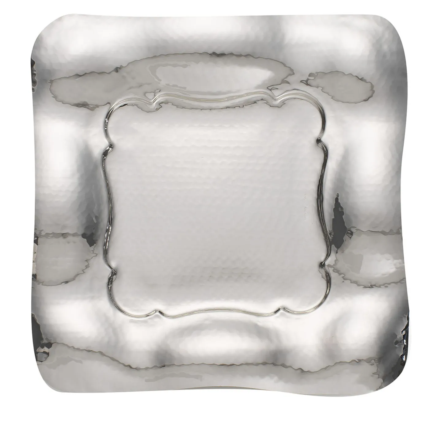 Bragagnolo Argenti Centrotavola quadrato in ottone argentato a balze> Centrotavola